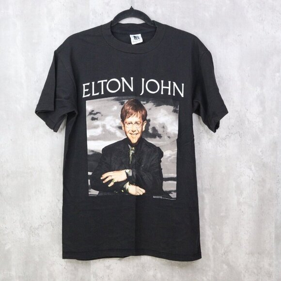 Elton John Concert T Shirt Unisex Size Large‎ Black 1995 Vintage Single Stitch - Picture 1 of 5